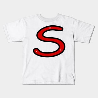 Letter S. Name with letter S. Personalized gift. Abbreviation. Abbreviation. Lettering Kids T-Shirt